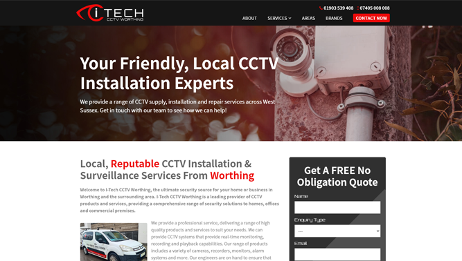 ITech CCTV Worthing Website Preview