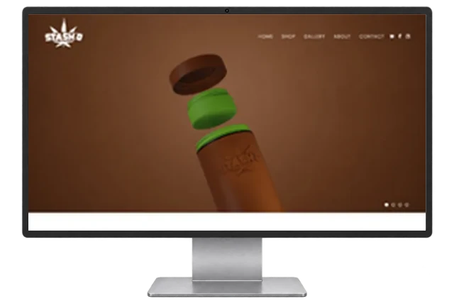Stash'd website shown on a modern desktop monitor