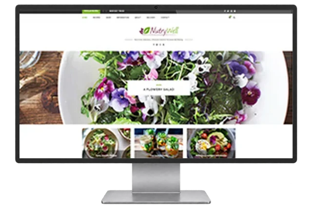 Nutrywell website shown on a modern desktop monitor