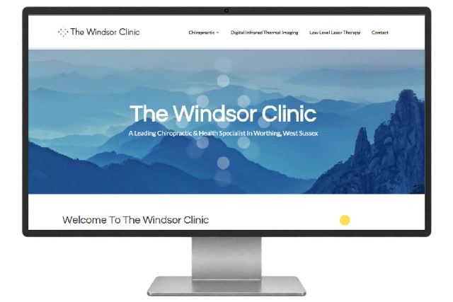 The Windsor Clinic website shown on a modern desktop monitor
