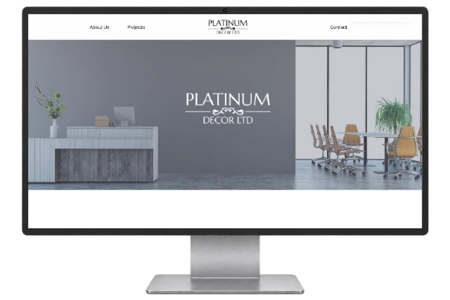 Platinum Decor website shown on a modern desktop monitor