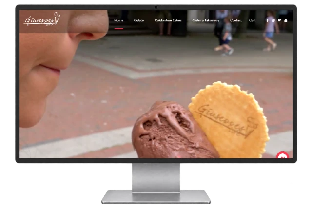 Giuseppe's Lite website shown on a modern desktop monitor